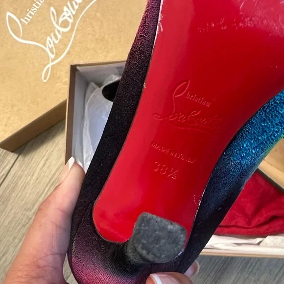 Christian Louboutin Black and Multicolor Heels - Picture 2 of 5